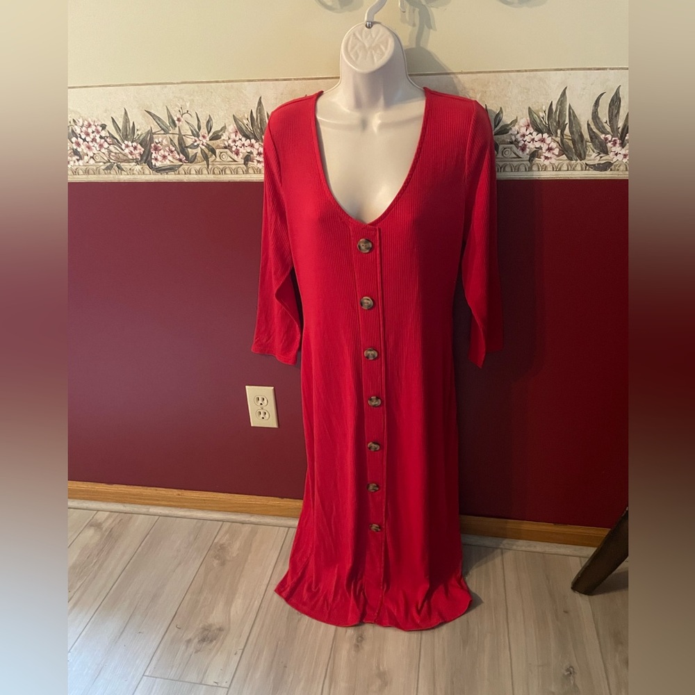 Ultra Flirt Bright Red Ribbed Top